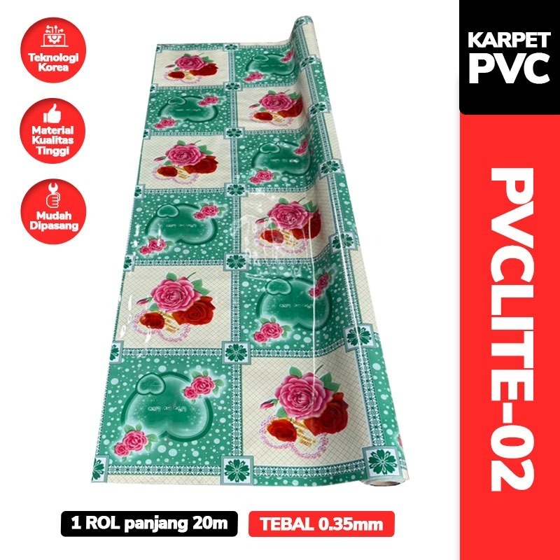 Karpet PVC Vinyl Roll 2m x 20m Tebal 0.35mm | Karpet Lantai Estetik Korea