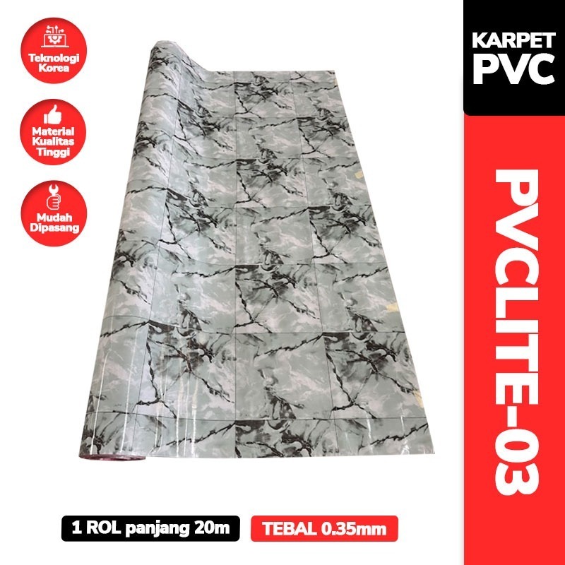 Karpet PVC Vinyl Roll 2m x 20m Tebal 0.35mm | Karpet Lantai Estetik Korea