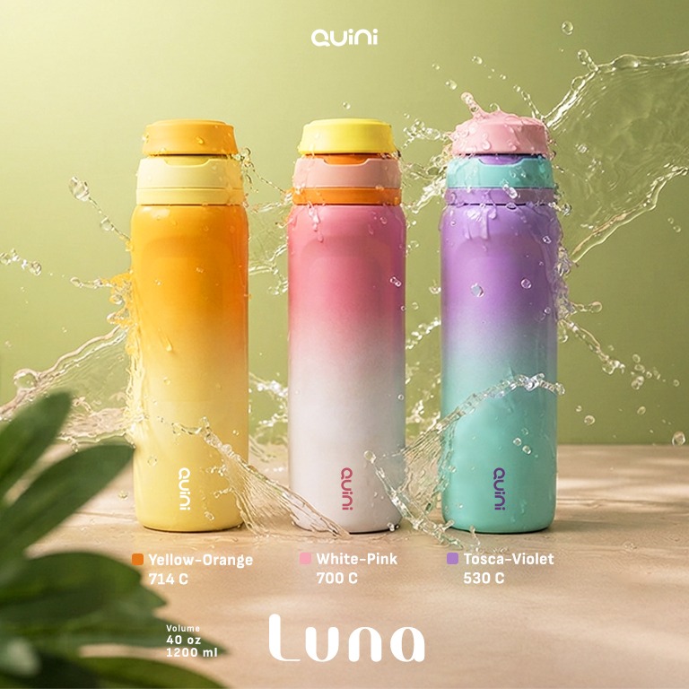 Quini.id Luna 1200ml Tumbler Stainless Steel Quini | Botol Minum Vacuum Insulated Panas Dingin Tahan Lama