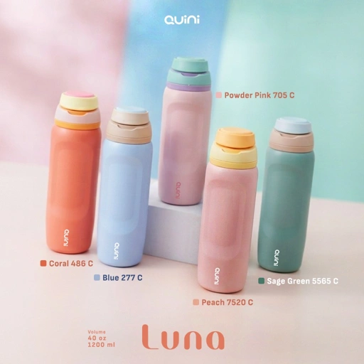 Quini.id Luna 1200ml Tumbler Stainless Steel Quini | Botol Minum Vacuum Insulated Panas Dingin Tahan Lama