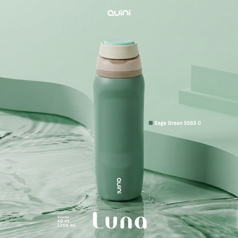 Quini.id Luna 1200ml Tumbler Stainless Steel Quini | Botol Minum Vacuum Insulated Panas Dingin Tahan Lama