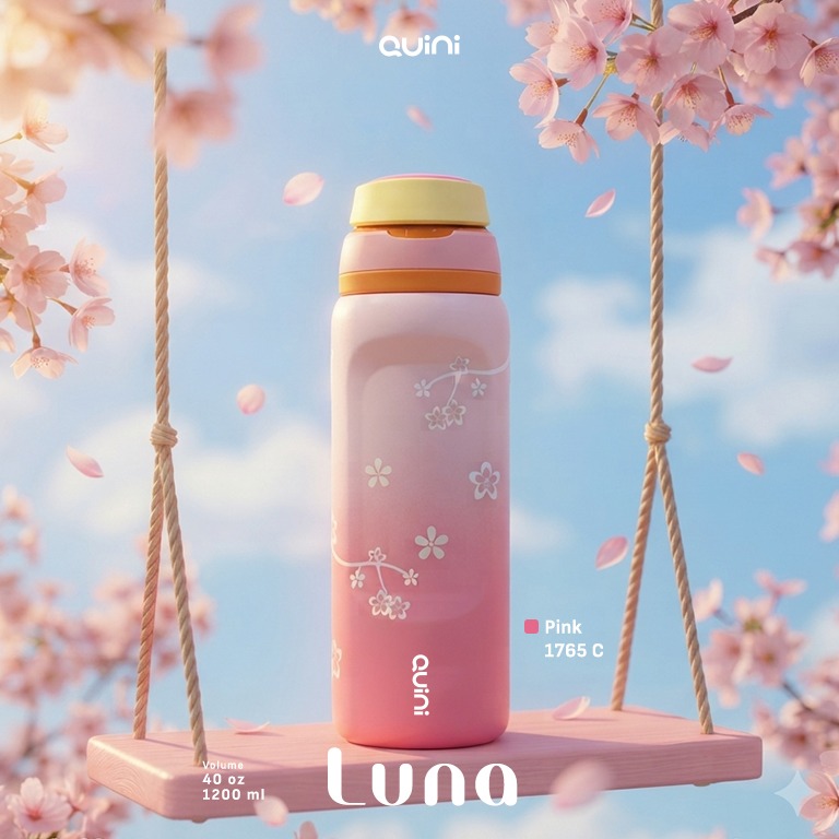 Quini.id Luna 1200ml Tumbler Stainless Steel Quini | Botol Minum Vacuum Insulated Panas Dingin Tahan Lama