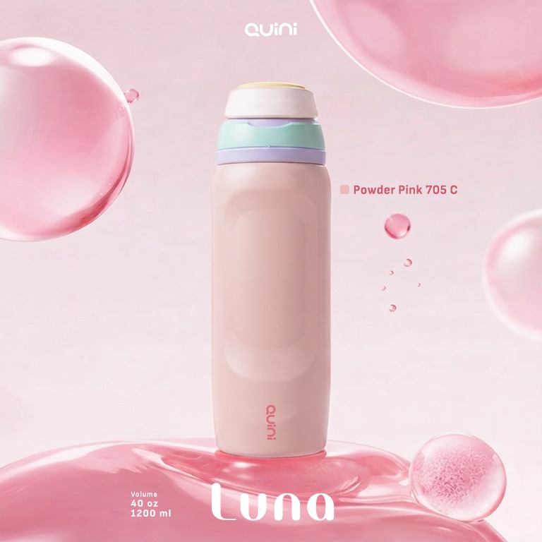 Quini.id Luna 1200ml Tumbler Stainless Steel Quini | Botol Minum Vacuum Insulated Panas Dingin Tahan Lama