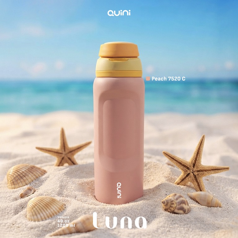Quini.id Luna 1200ml Tumbler Stainless Steel Quini | Botol Minum Vacuum Insulated Panas Dingin Tahan Lama