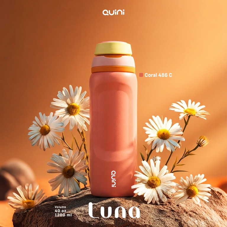 Quini.id Luna 1200ml Tumbler Stainless Steel Quini | Botol Minum Vacuum Insulated Panas Dingin Tahan Lama