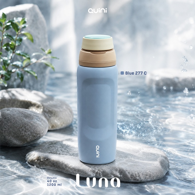 Quini.id Luna 1200ml Tumbler Stainless Steel Quini | Botol Minum Vacuum Insulated Panas Dingin Tahan Lama