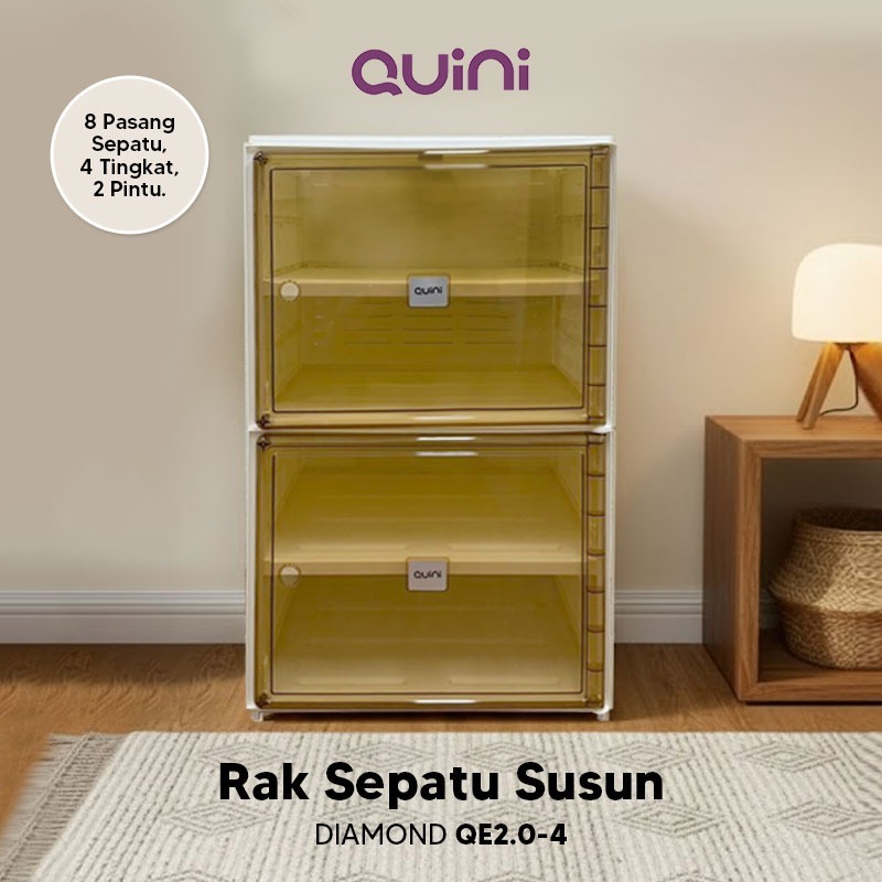 Quini Diamond Kabinet Sepatu 4/6/8/10 Tingkat. Rak Sepatu / Lemari Lipat V2.0
