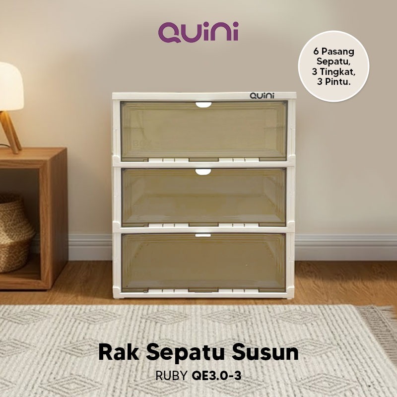 Quini Ruby Kabinet Sepatu 3/6/9 Tingkat. Rak Sepatu / Lemari Lipat V3.0net Sepatu 3/6/9 Tingkat. Rak Sepatu / Lemari Lipat V3.0