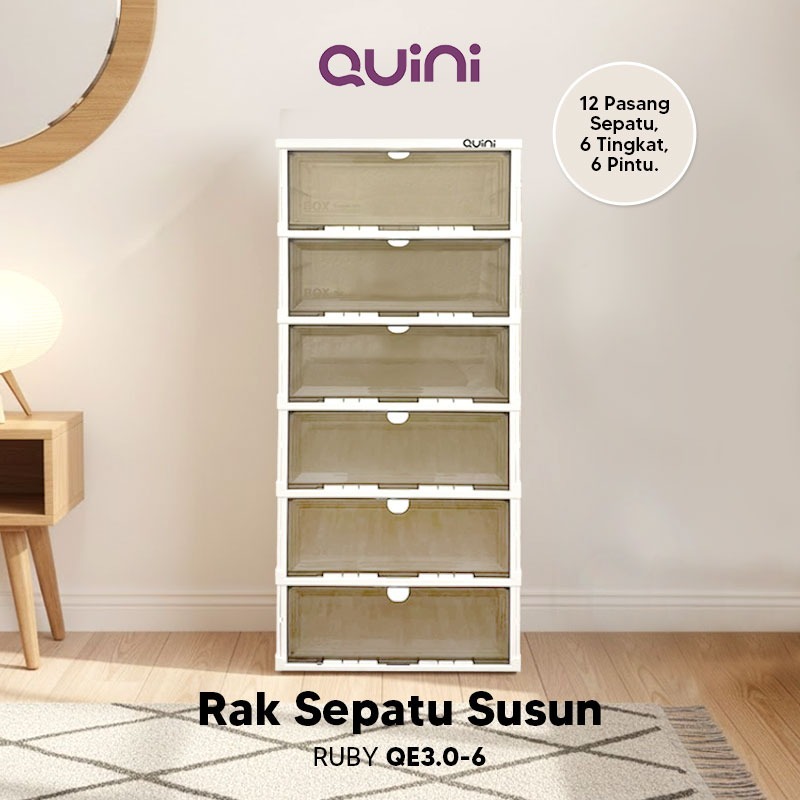 Quini Ruby Kabinet Sepatu 3/6/9 Tingkat. Rak Sepatu / Lemari Lipat V3.0net Sepatu 3/6/9 Tingkat. Rak Sepatu / Lemari Lipat V3.0