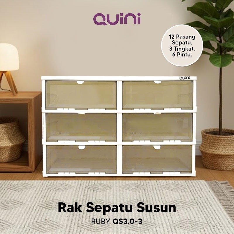 Quini Ruby Kabinet Sepatu 3/6/9 Tingkat. Rak Sepatu / Lemari Lipat V3.0net Sepatu 3/6/9 Tingkat. Rak Sepatu / Lemari Lipat V3.0