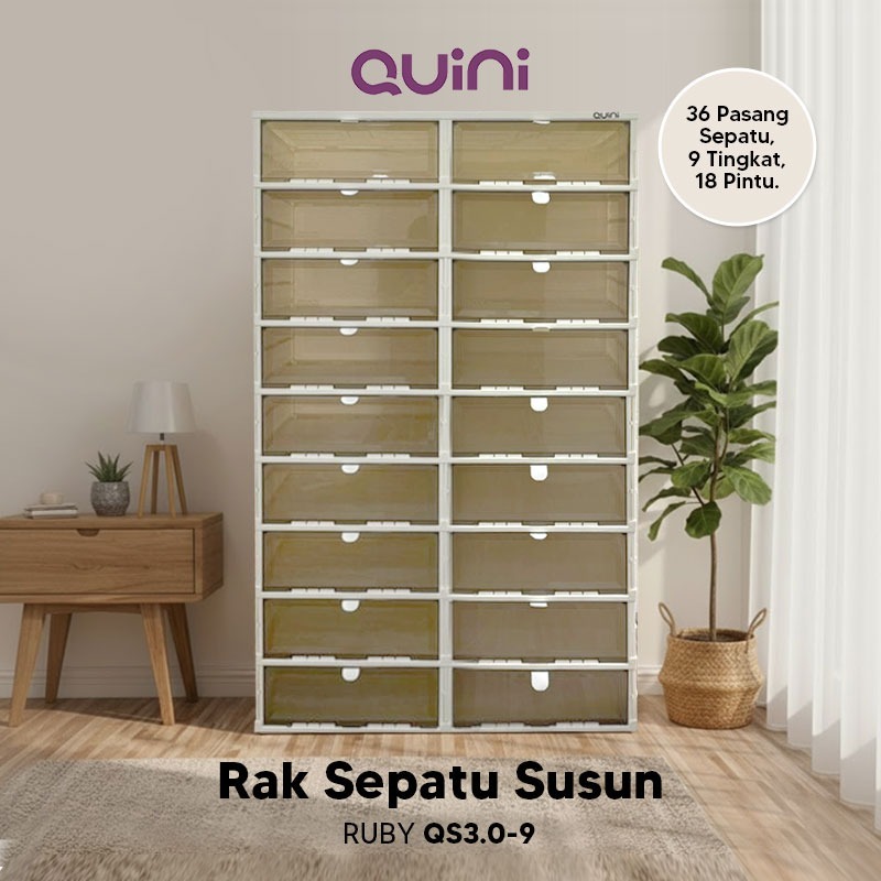 Quini Ruby Kabinet Sepatu 3/6/9 Tingkat. Rak Sepatu / Lemari Lipat V3.0net Sepatu 3/6/9 Tingkat. Rak Sepatu / Lemari Lipat V3.0