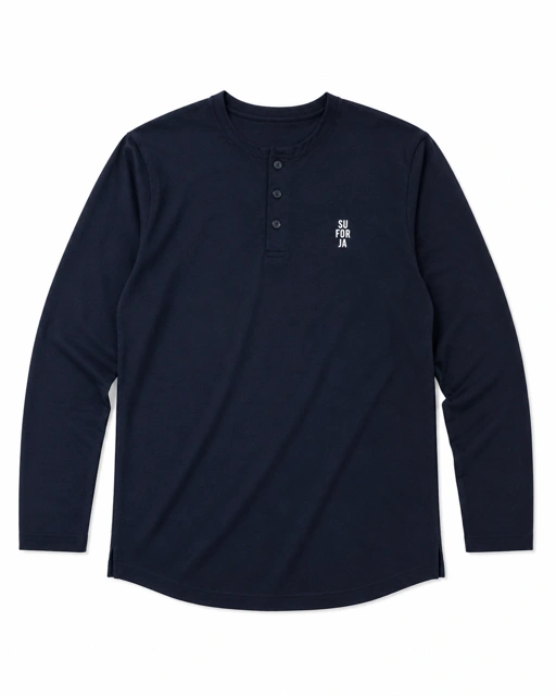 Image of SFJ Henley Longsleeve Navy