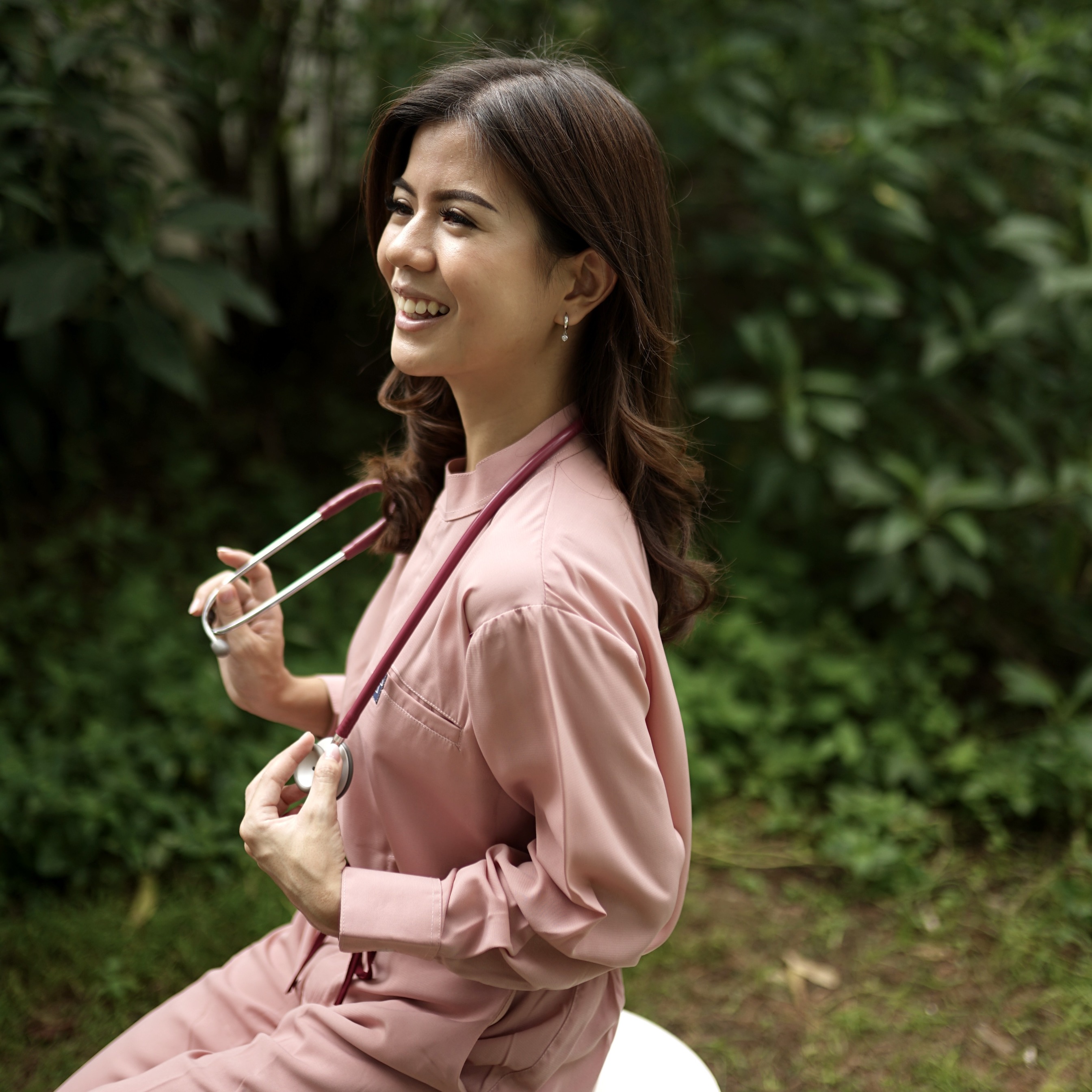 First Line - Mandarin Long Sleeve Set (Regular Pants) - Pink