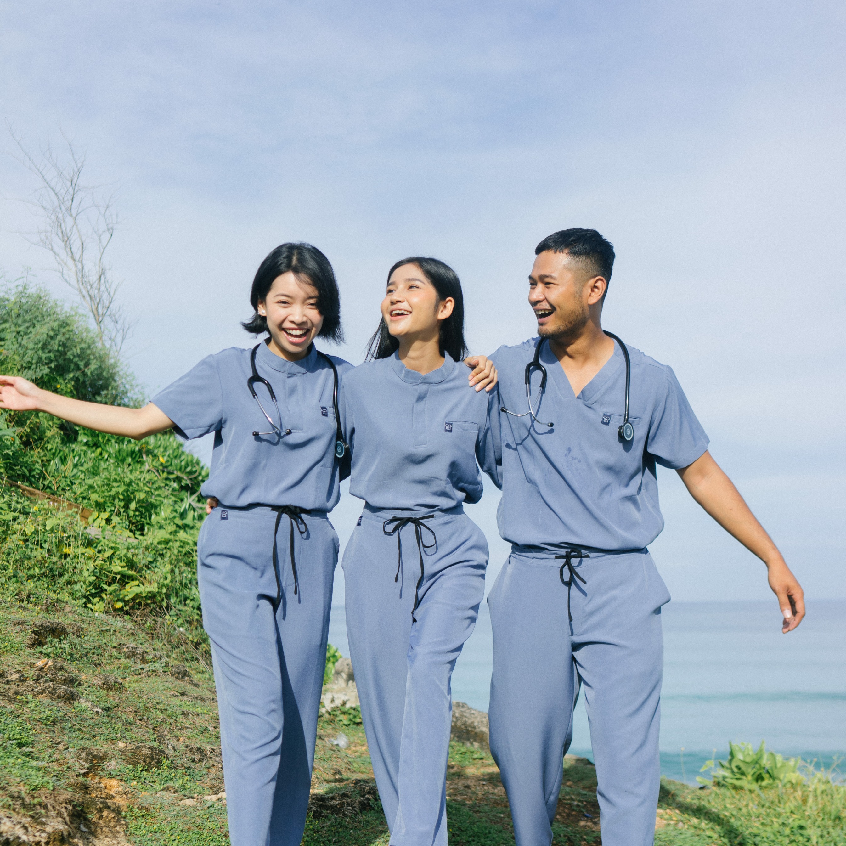 Empirical - Mandarin Long Sleeve Set (Regular Pants) - Airy Blue