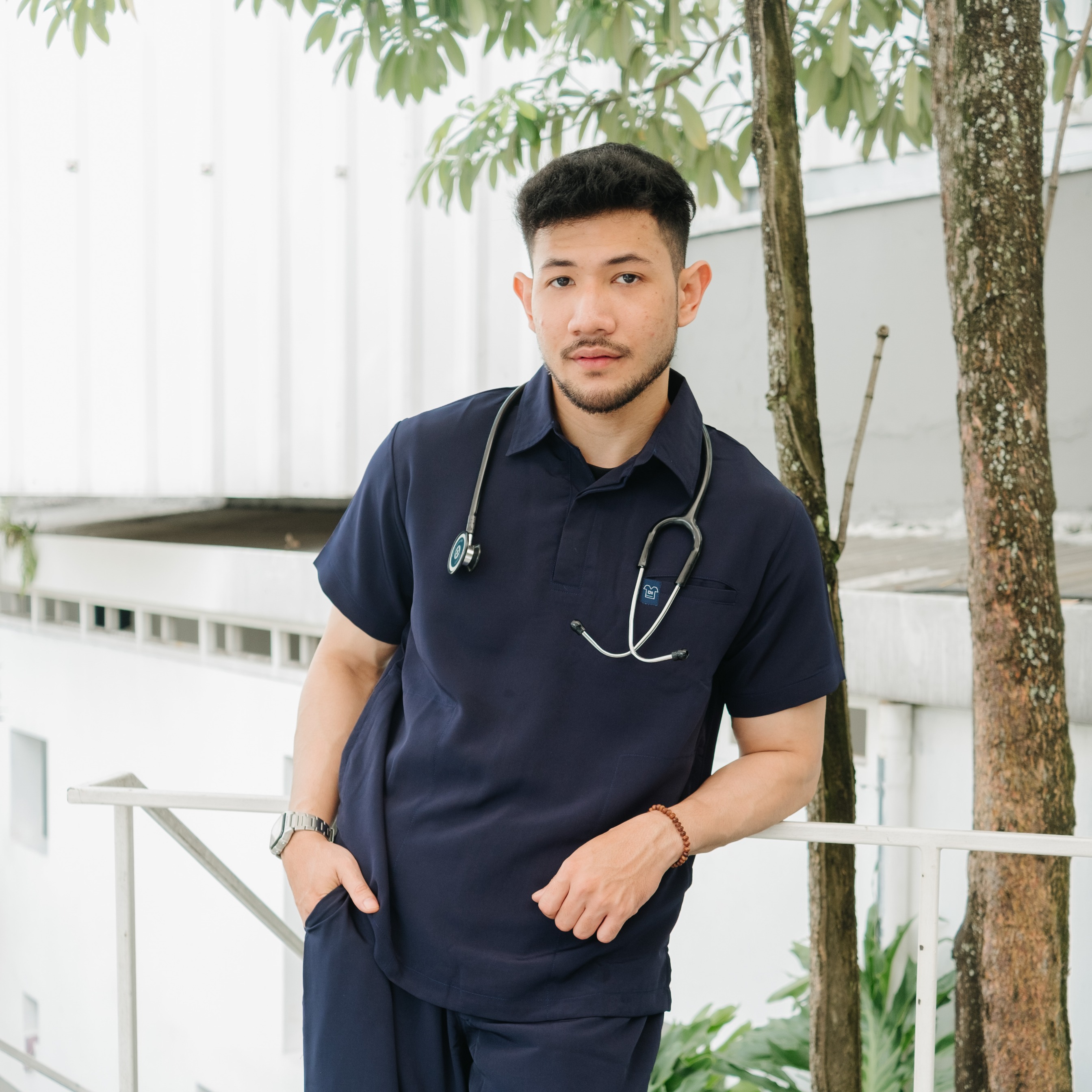 First Line - Polo Short Sleeve Set (Regular Pants) - Dark Blue