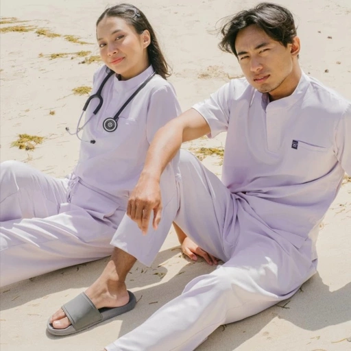 Image of Cardinal - Mandarin Short Sleeve Set (Regular Pants) - Orchid Lite  