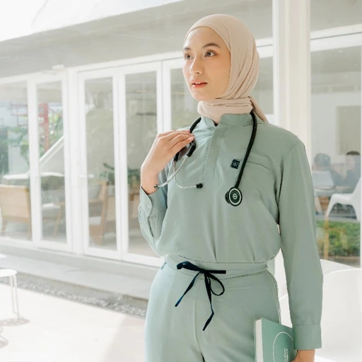 Image of First Line - Mandarin Long Sleeve Set (Reguler Pants) - Dusty Mint
