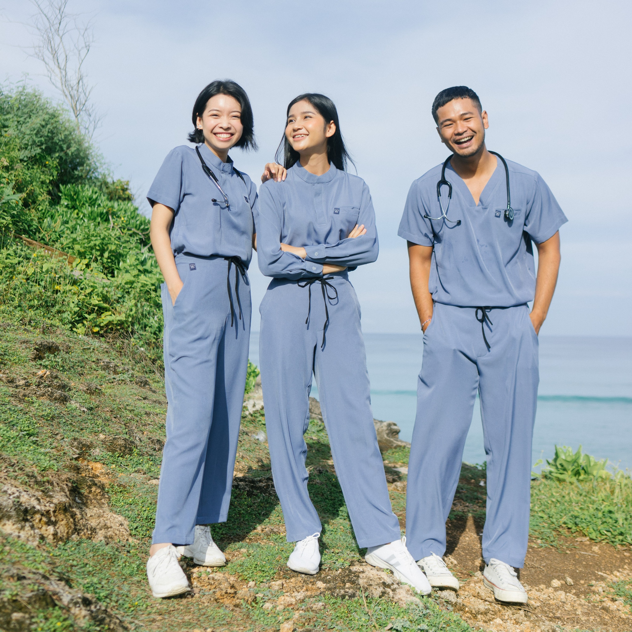 Empirical - Mandarin Long Sleeve Set (Regular Pants) - Airy Blue