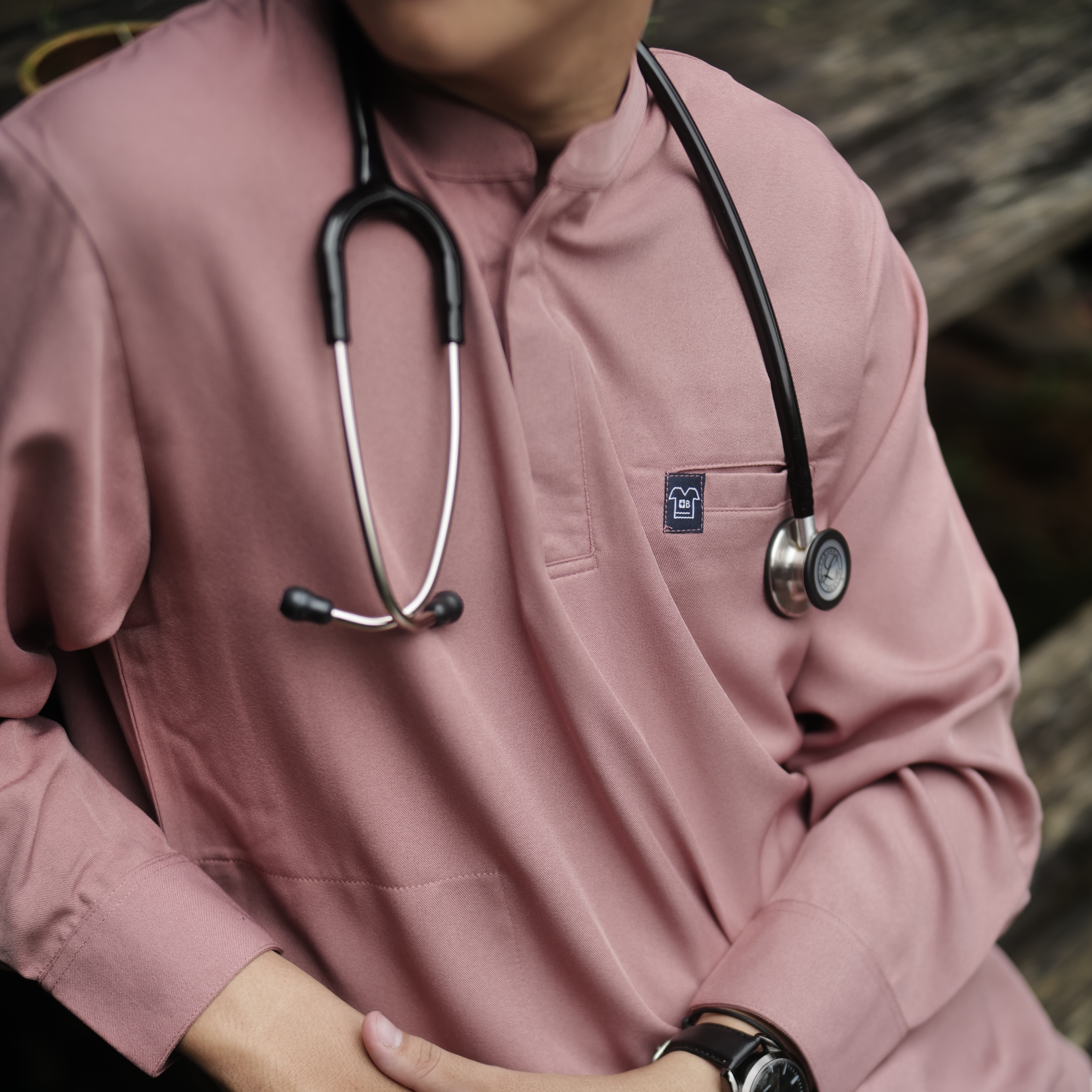 Empirical - Mandarin Long Sleeve TOP - Ash Rose
