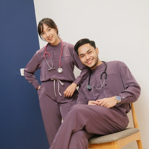 Image of First Line - Mandarin Long Sleeve Set (Reguler Pants) - Dusty Purple