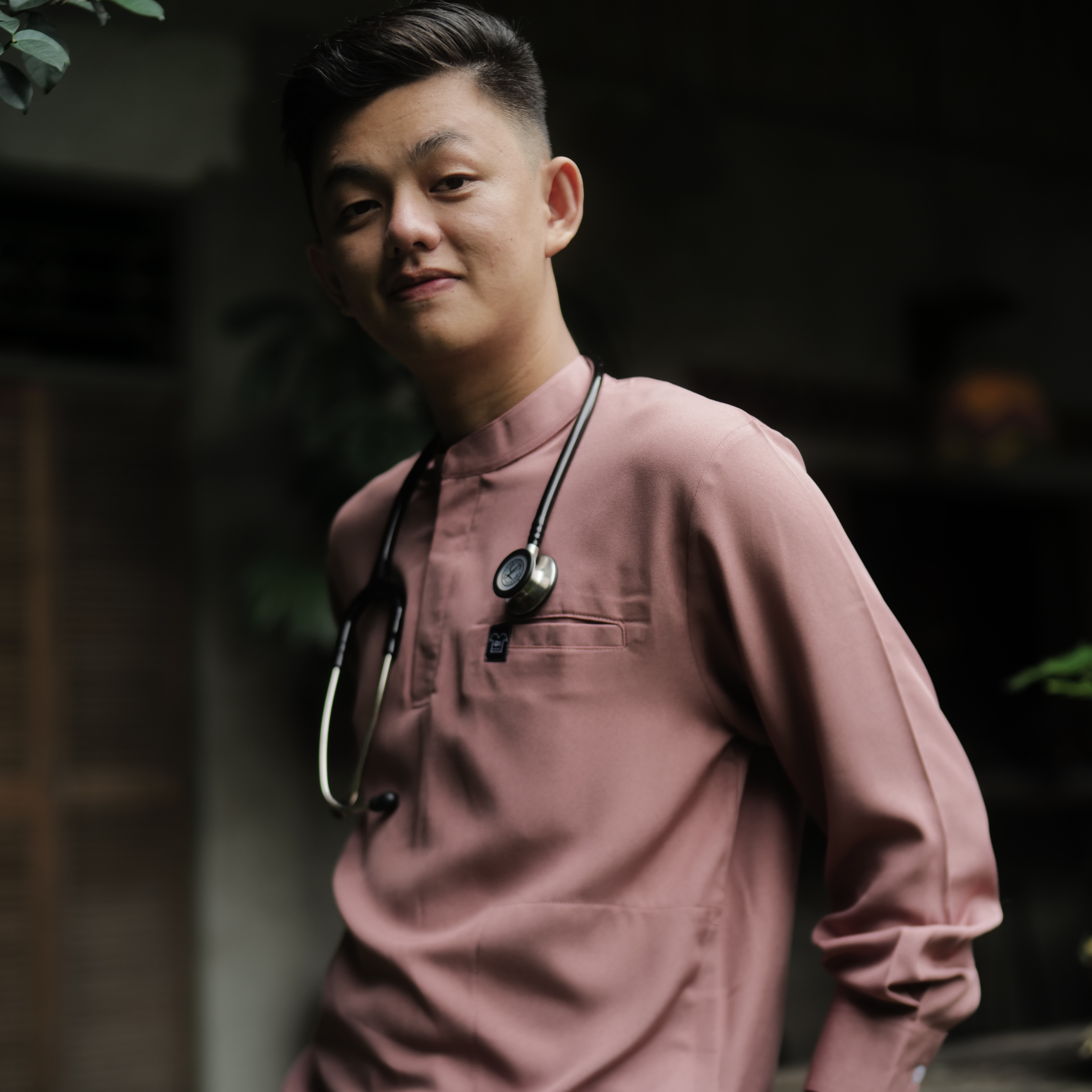 Empirical - Mandarin Long Sleeve TOP - Ash Rose