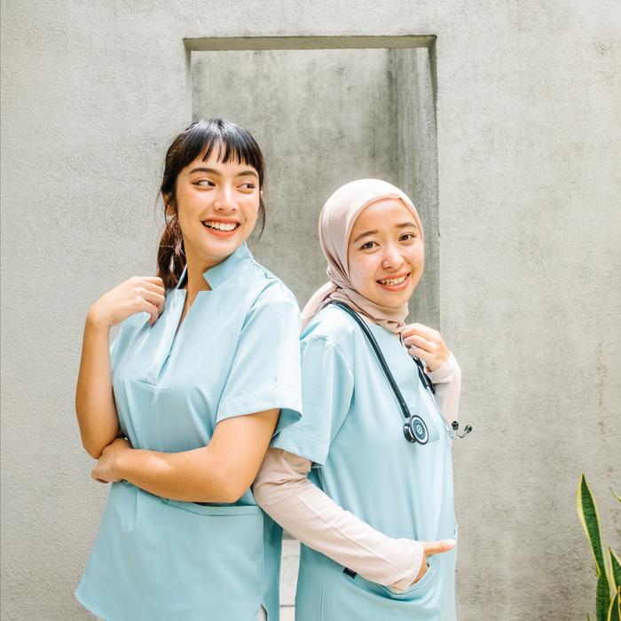 Cardinal - Buttoned 02 Short Sleeve Top - Turquoise