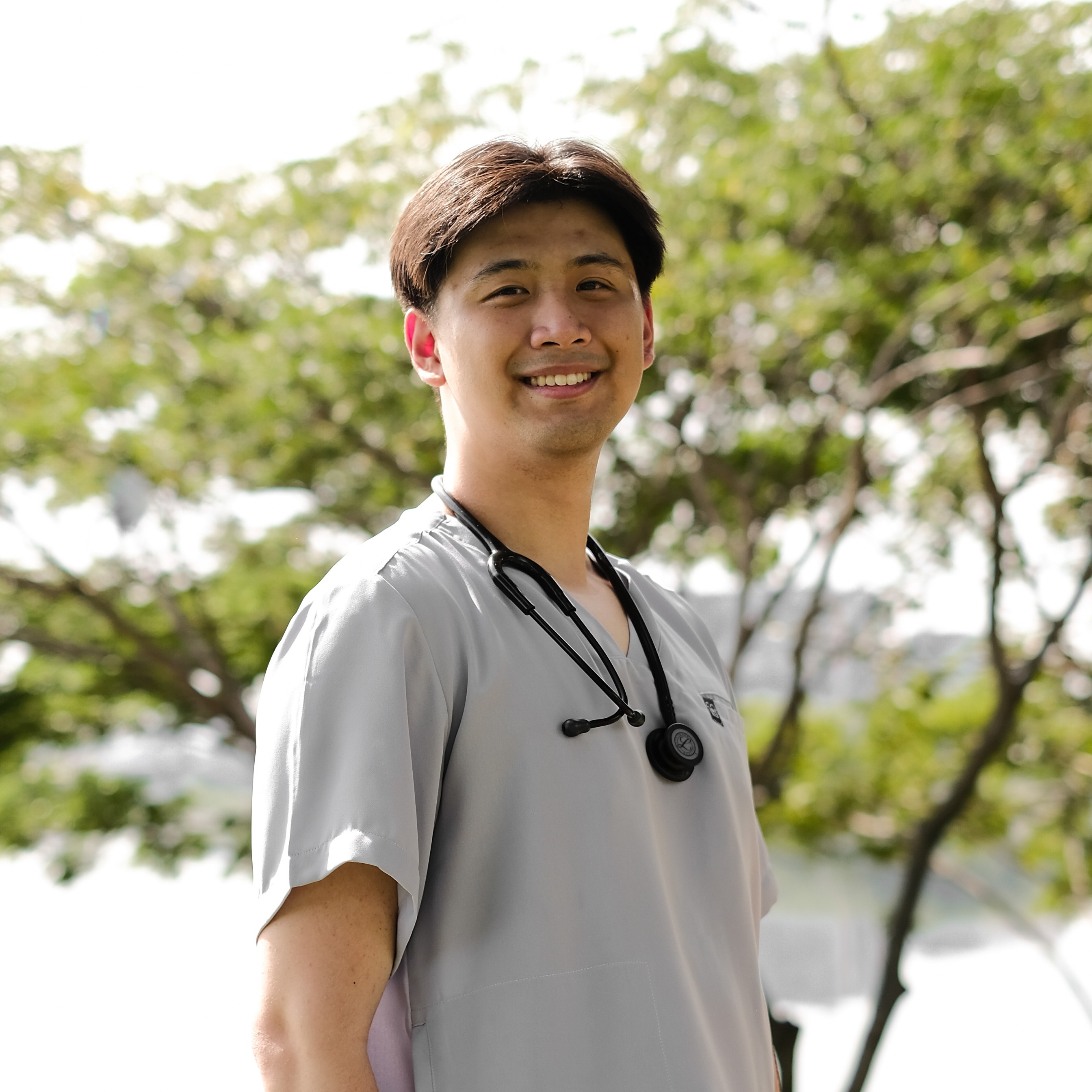 First Line - V neck Short Sleeve Set (Regular Pants) - Grey