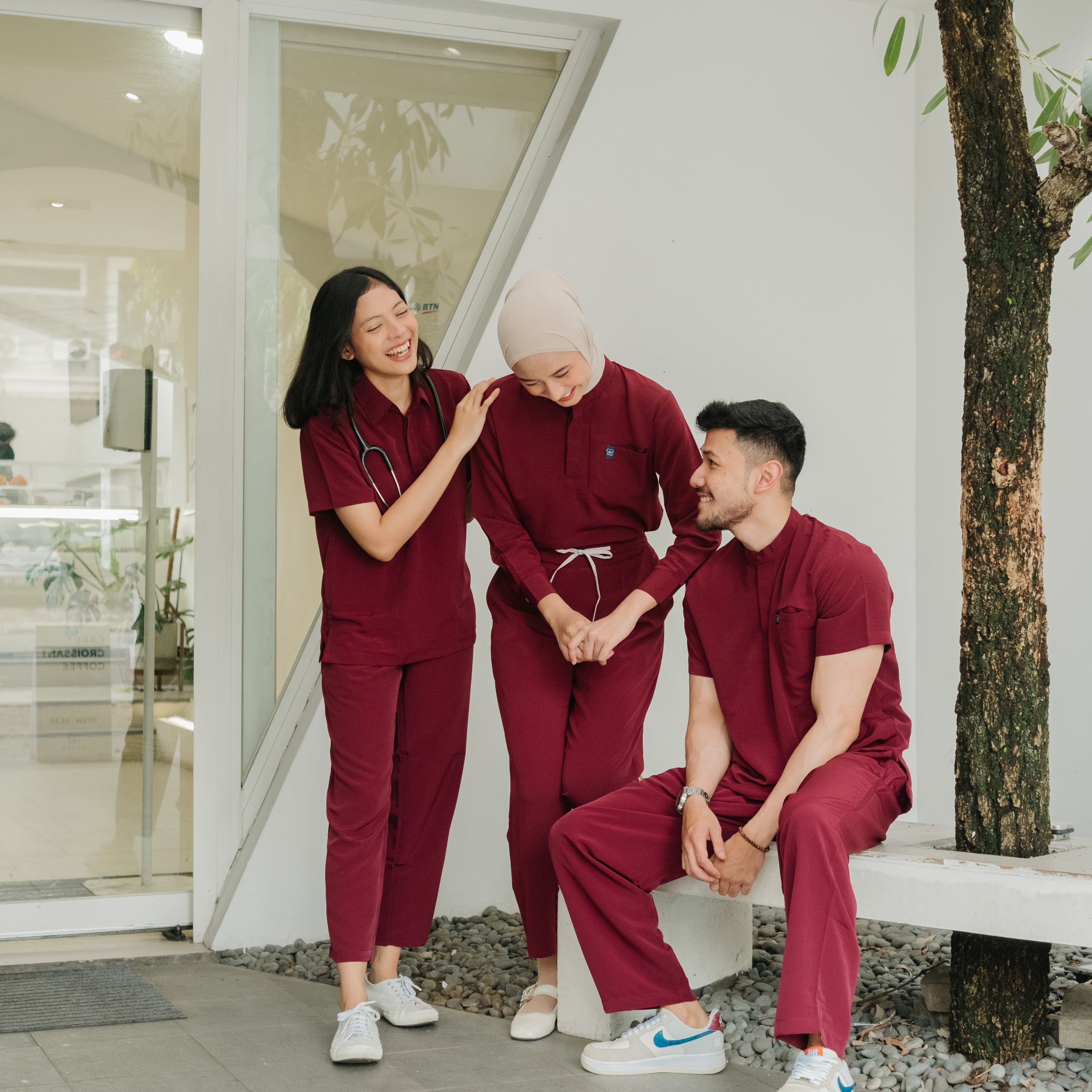 First Line - Polo Short Sleeve Set (Regular Pants) - Maroon