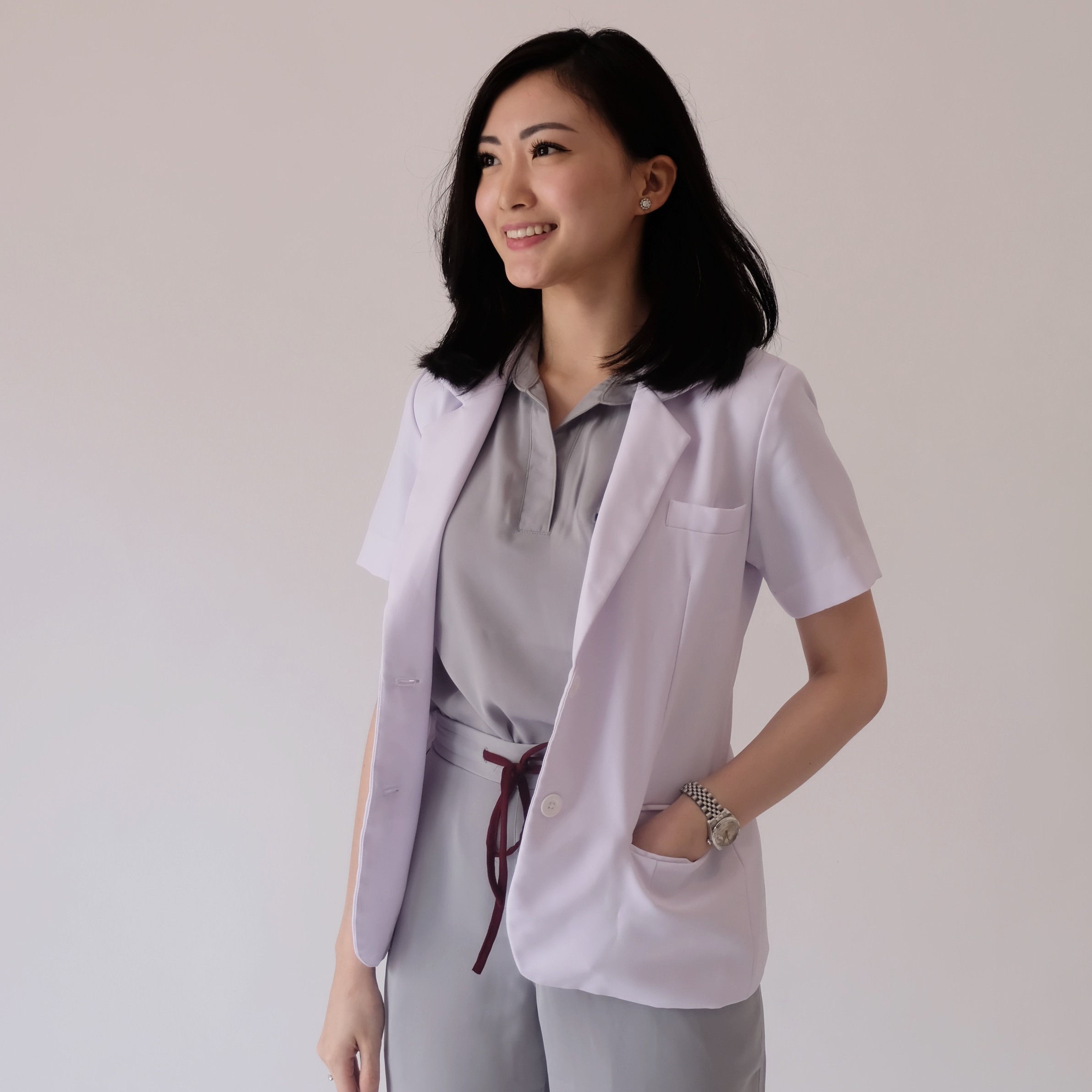 First Line - Polo Short Sleeve Set (Regular Pants) - Grey
