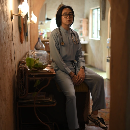 Empirical - Mandarin Long Sleeve Set (Regular Pants) - Light Blue