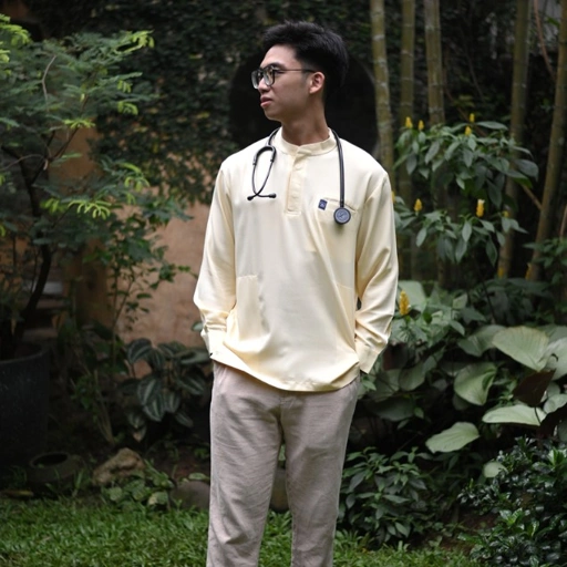 Image of Empirical - Mandarin Long Sleeve TOP - Lemon Chiffon