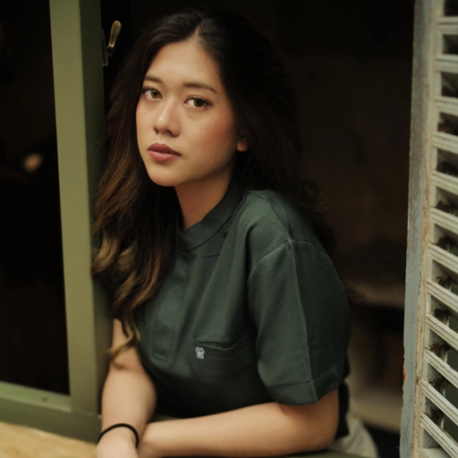 Image of  Empirical - Mandarin Short Sleeve TOP - Dark Green