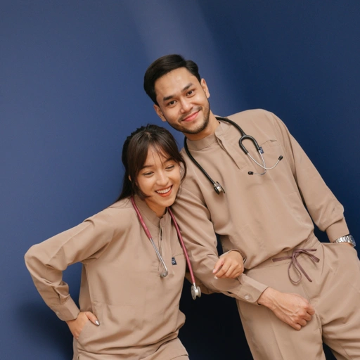 Image of First Line - Mandarin Long Sleeve Set (Reguler Pants) - Charcoal Brown