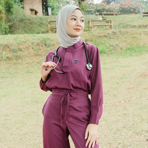 Image of Cardinal - Mandarin Long Sleeve Set (Regular Pants) - Wine
