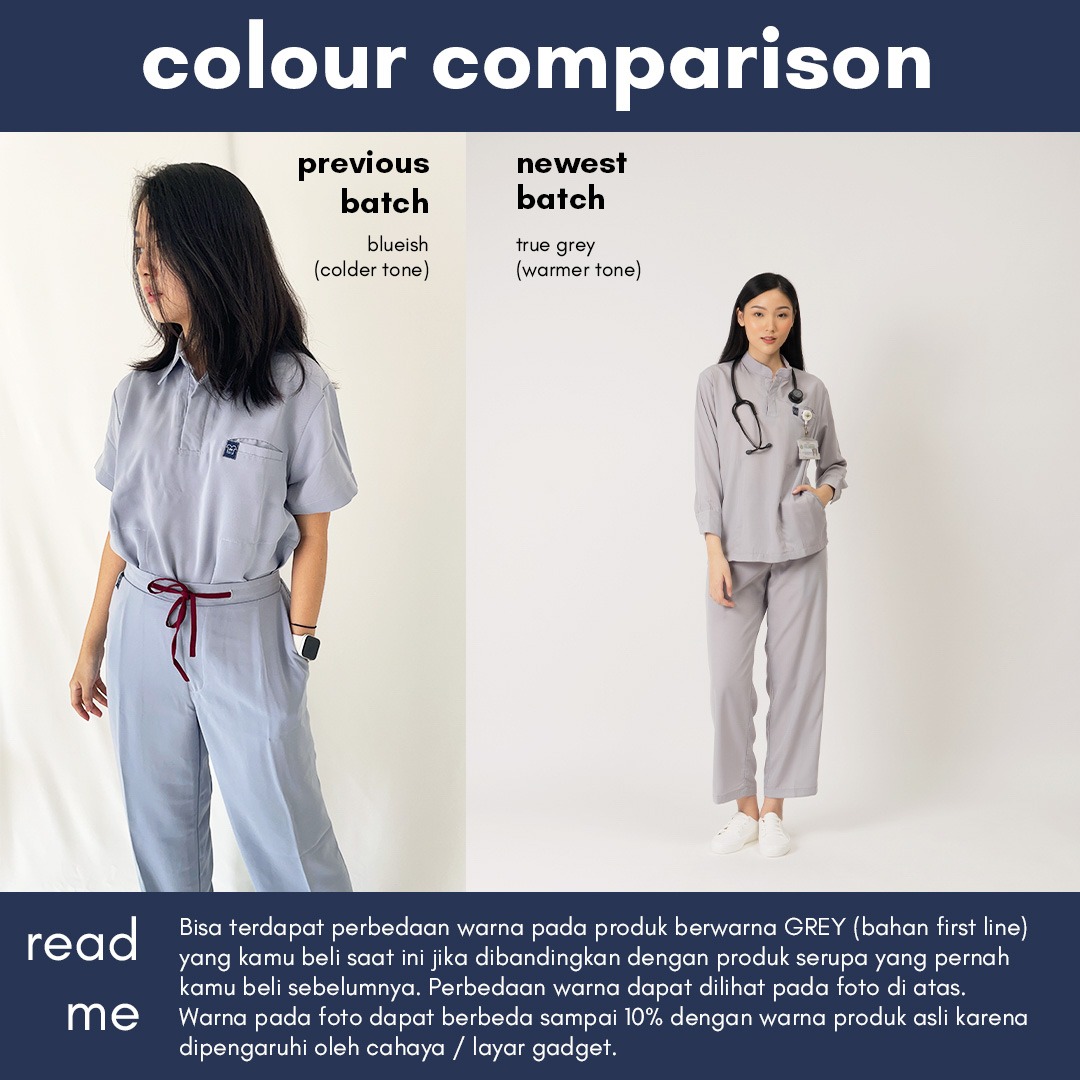 First Line - Mandarin Long Sleeve Set (Regular Pants) - Grey