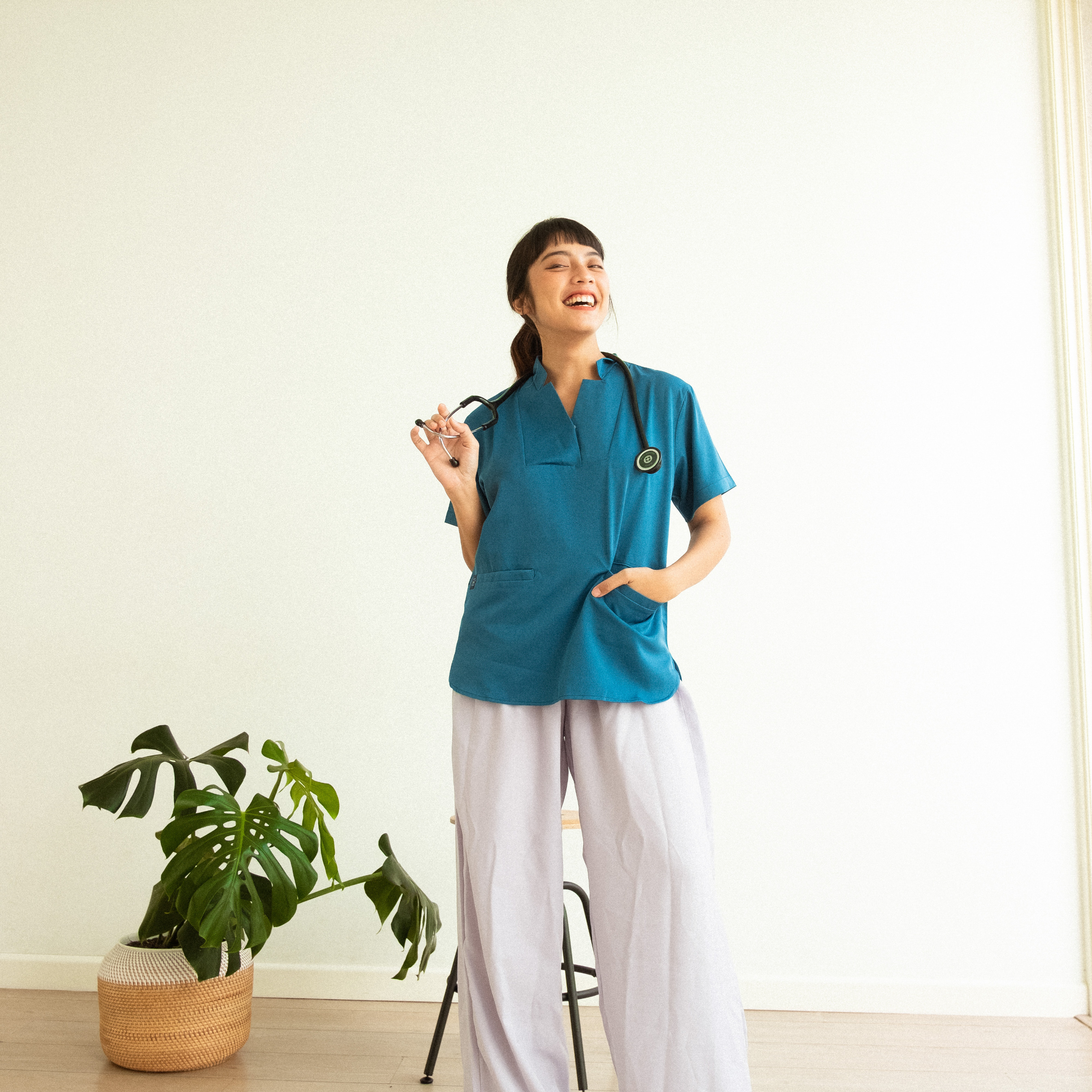 Cardinal - Buttoned 02 Short Sleeve Top - Teal