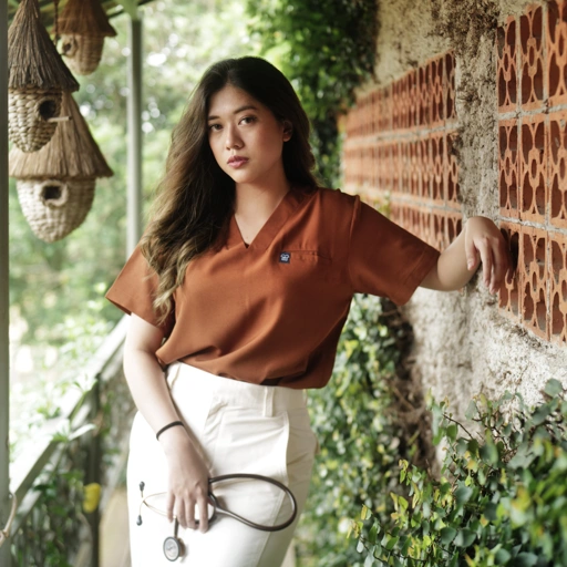 Image of Empirical - VNECK Short Sleeve TOP - Caramel