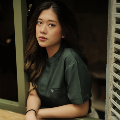 Image of Empirical - Mandarin Short Sleeve TOP - Dark Green