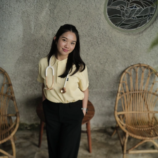 Image of Empirical - Mandarin Short Sleeve TOP - Lemon Chiffon