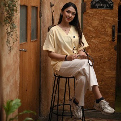 Image of Empirical - VNECK Short Sleeve TOP - Lemon Chiffon