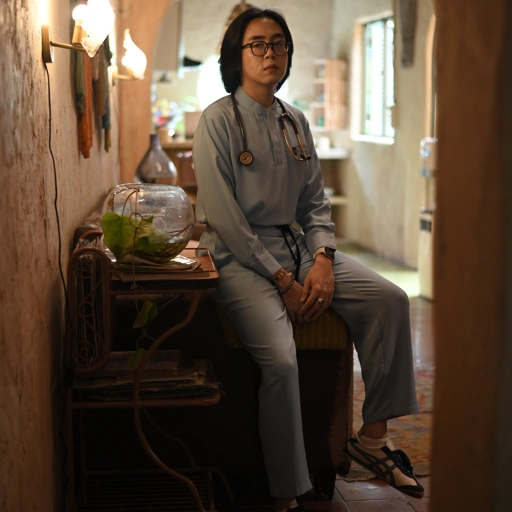 Image of Empirical - Mandarin Long Sleeve Set (Regular Pants) - Light Blue