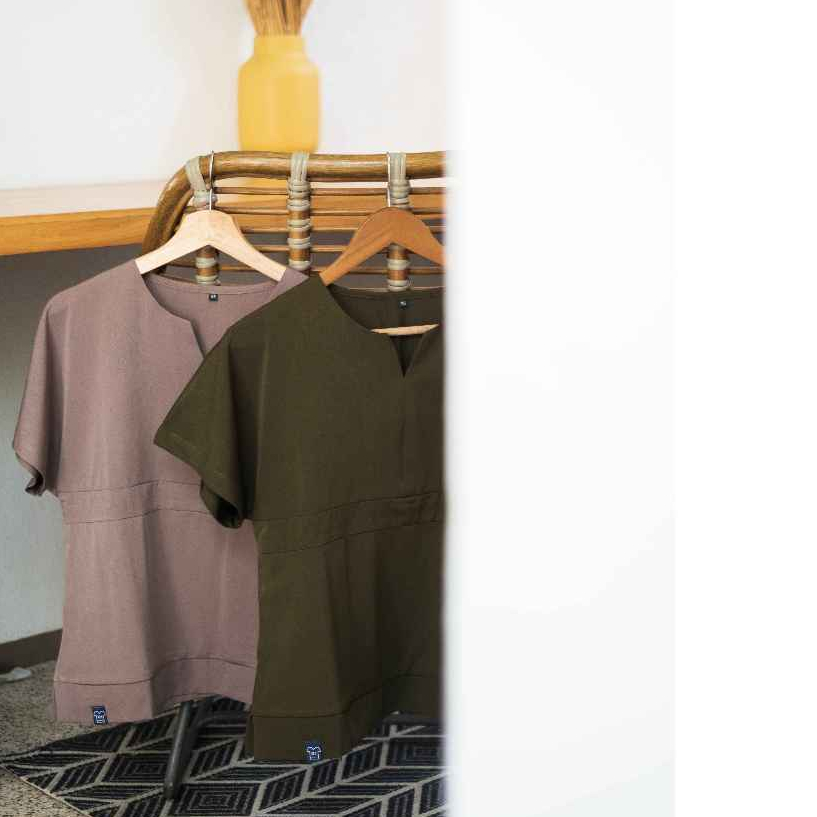 Cardinal - Slit Short Sleeve Set (Slim Fit Pants) - Olive