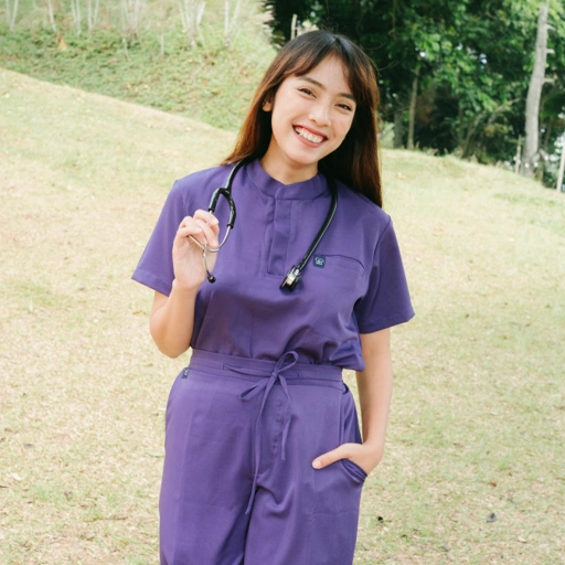 Image of Cardinal - Mandarin Short Sleeve Set (Regular Pants) - Violet