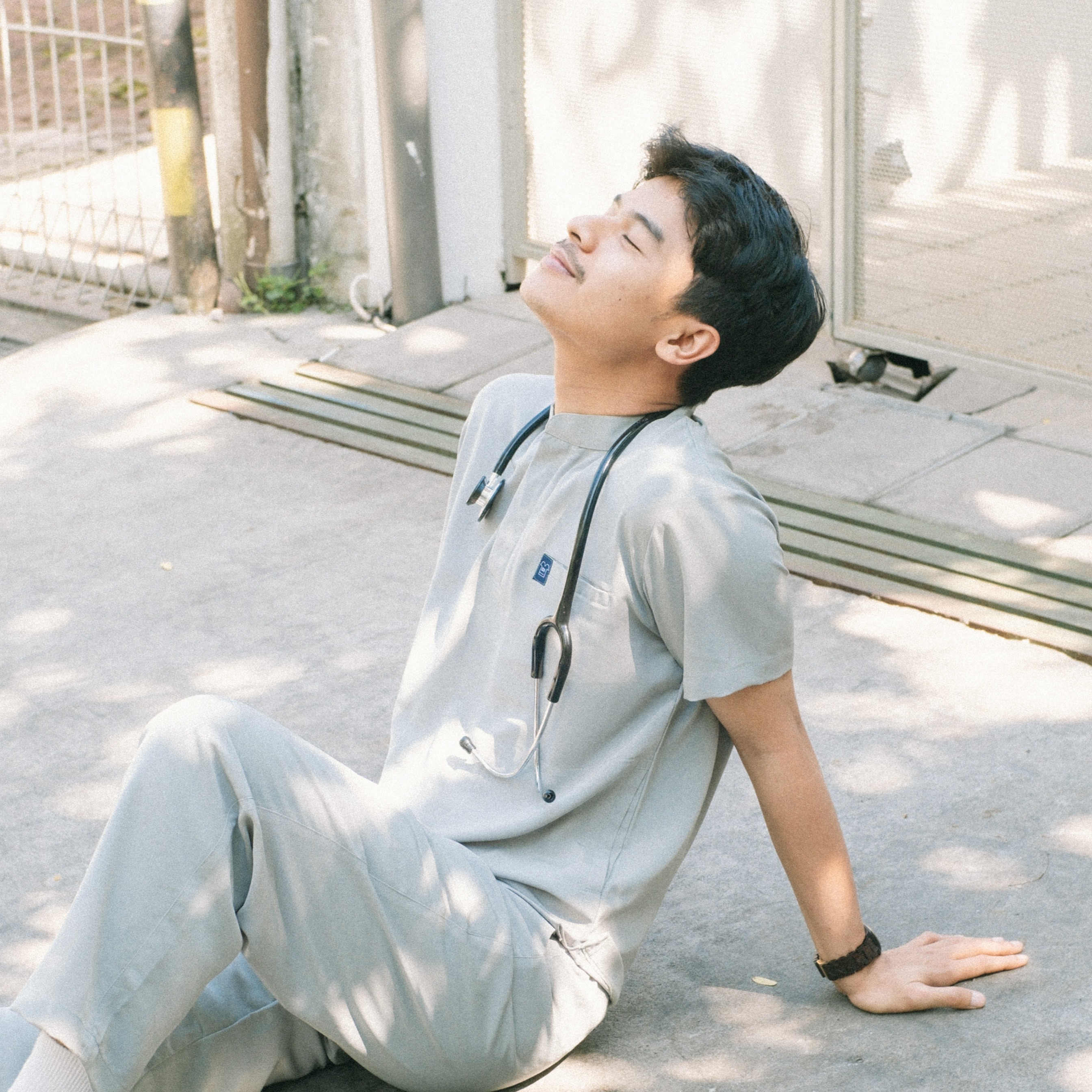 First Line - Mandarin Short Sleeve Set (Regular Pants) - Dusty Mint