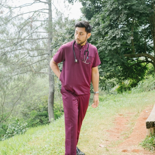 Image of Cardinal - Mandarin Short Sleeve Set (Regular Pants) - Wine