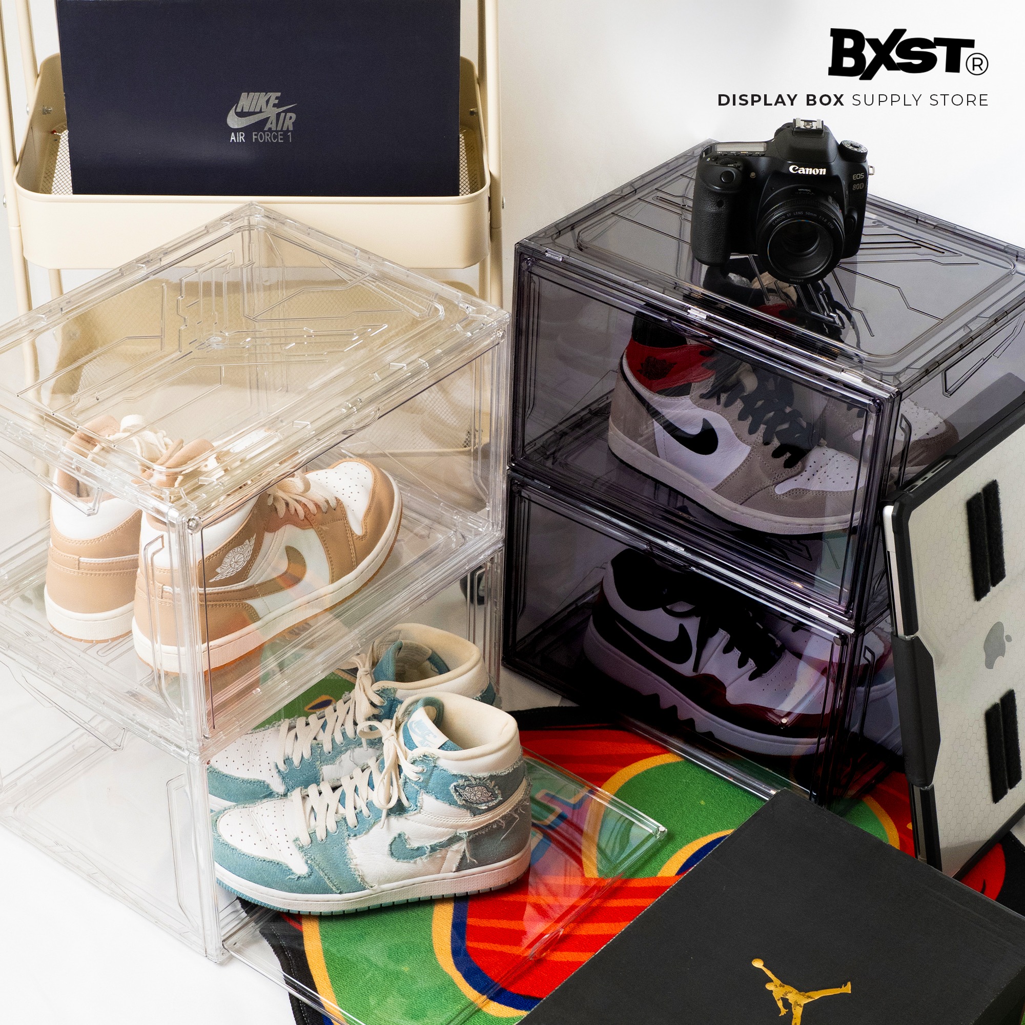 「CRYSTAL」SHOE BOX SIDE DROP - DARK