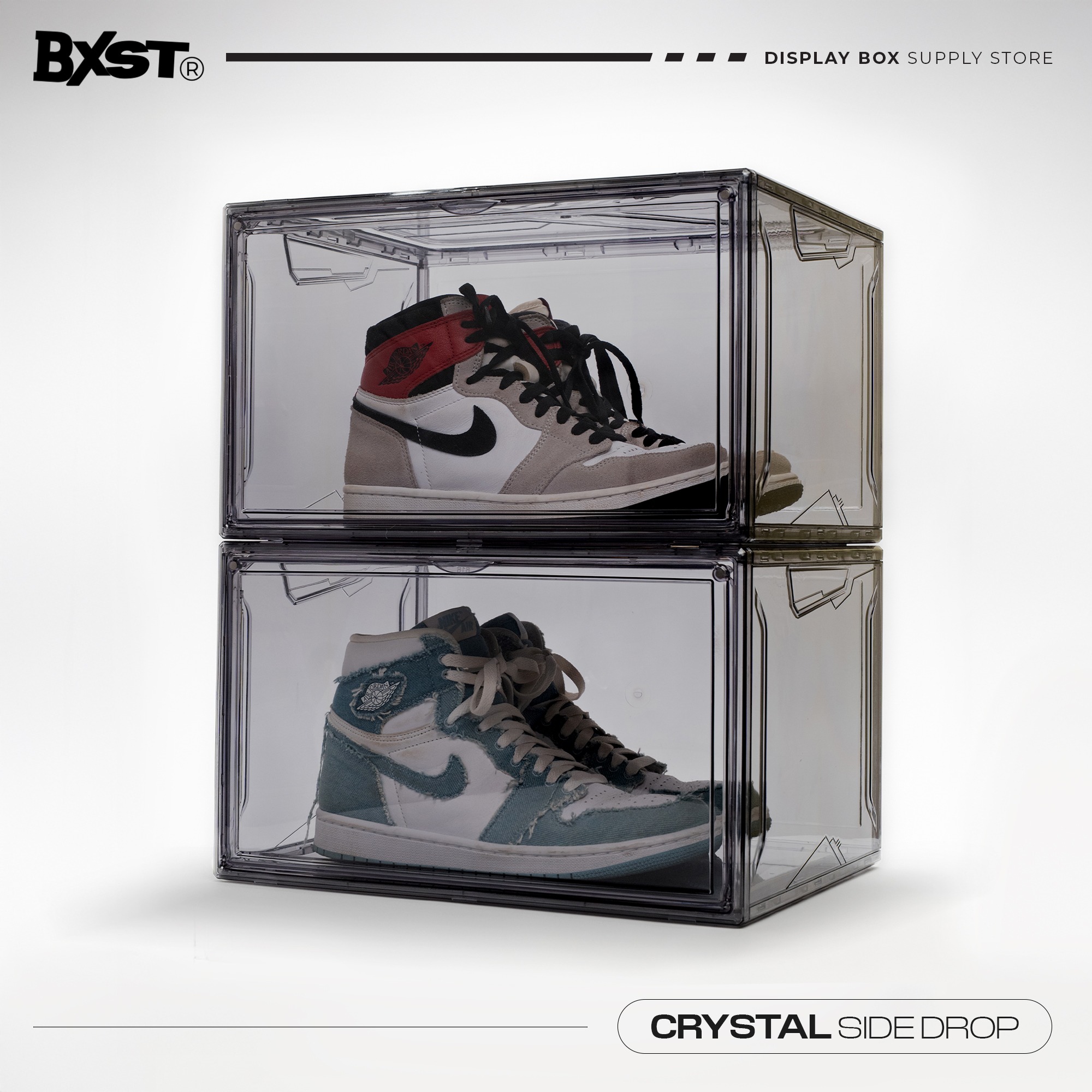 「CRYSTAL」SHOE BOX SIDE DROP - DARK