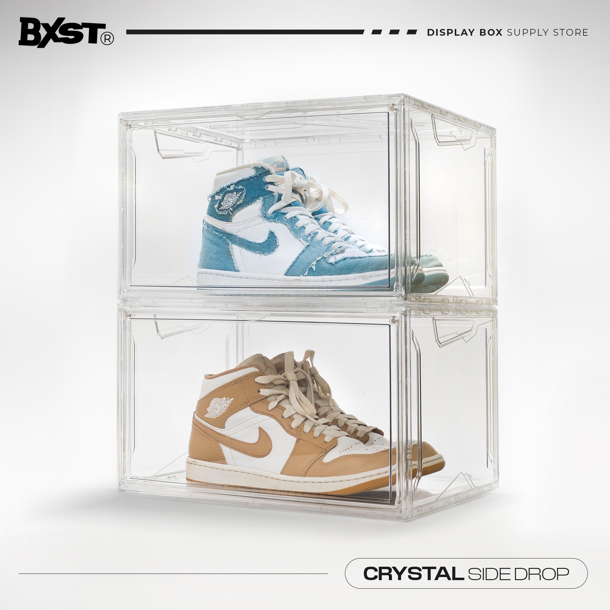「CRYSTAL」SHOE BOX SIDE DROP CLEAR