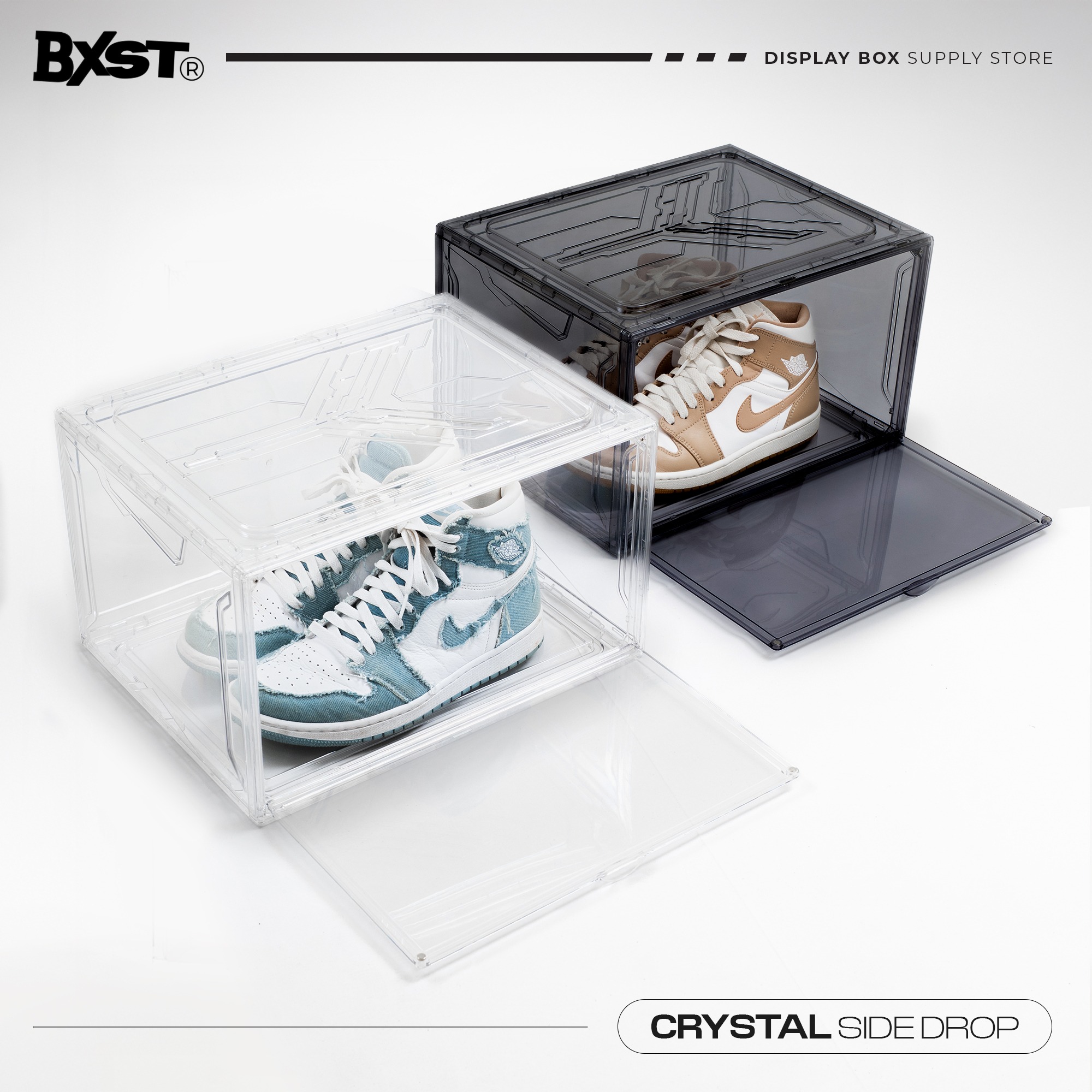 「CRYSTAL」SHOE BOX SIDE DROP CLEAR