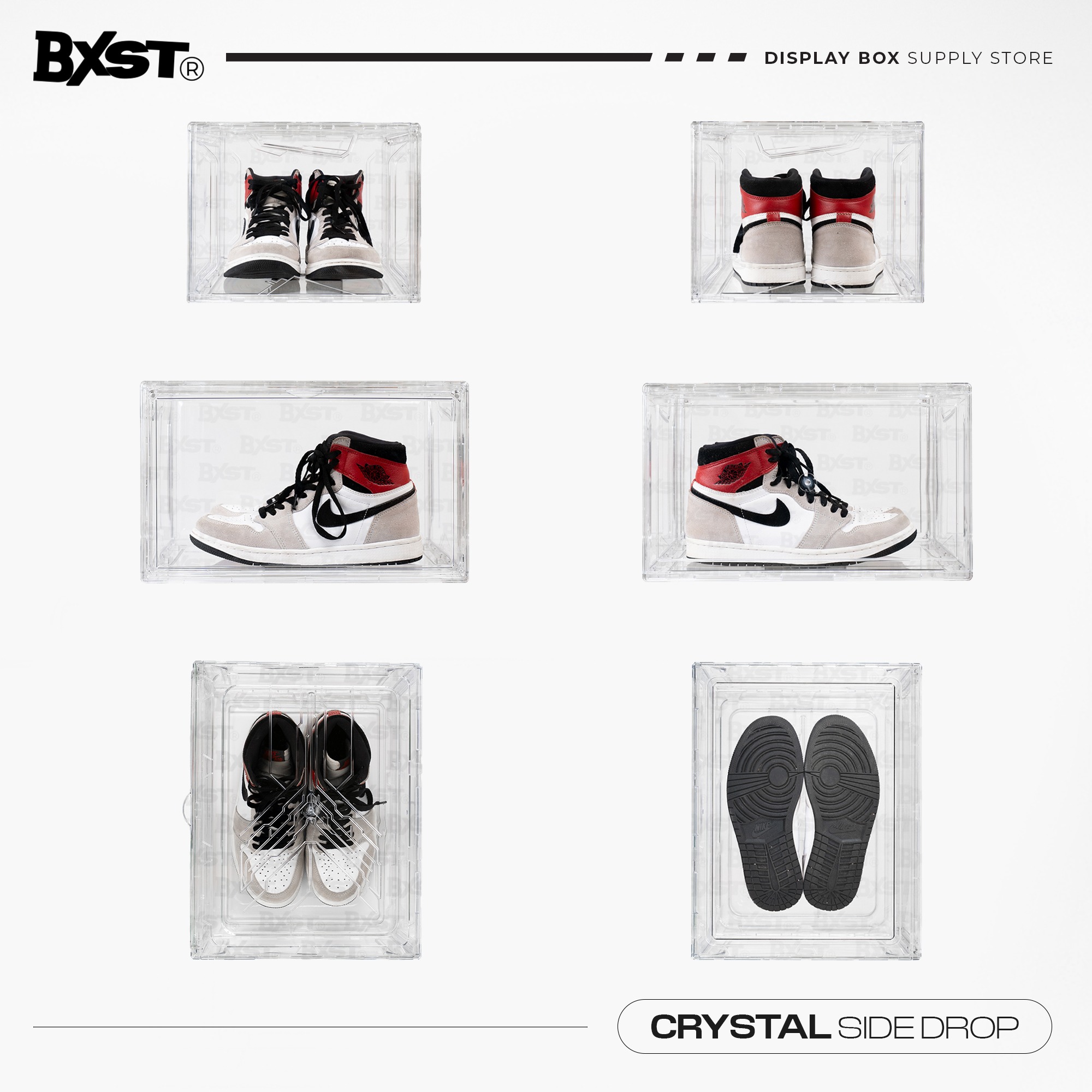 「CRYSTAL」SHOE BOX SIDE DROP CLEAR